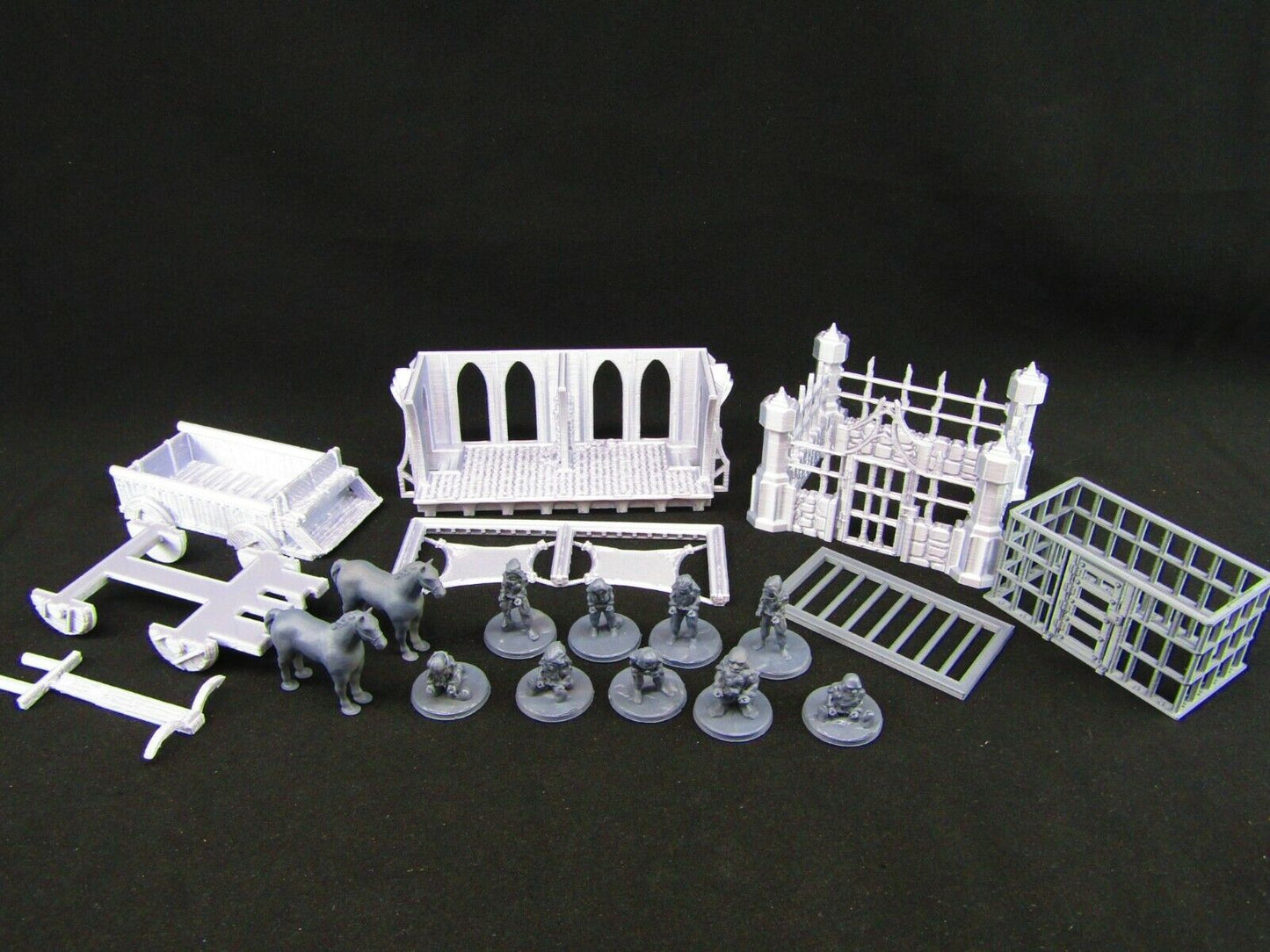 Slave Auction Block w/ Wagon & Prison Cell Scatter Terrain Scenery 3D Printed
