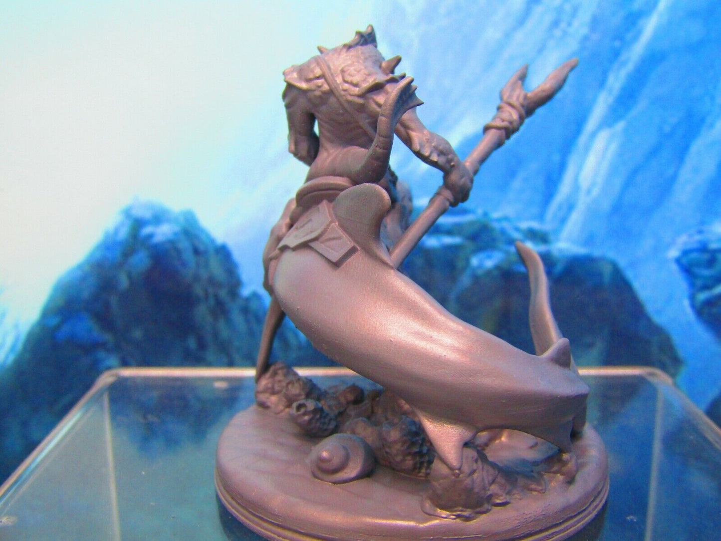 Sea Devil Rider on Shark Mount Mini Miniature Figure 3D Printed Model 28/32mm