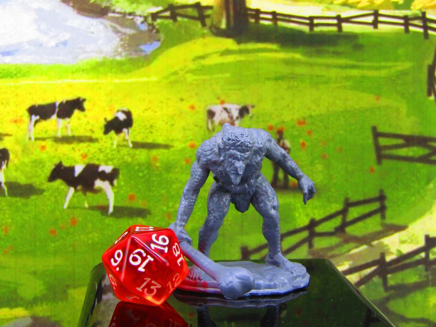 Troll W/ Bone Weapon Monster Encounter Mini Miniature Model Character Figure