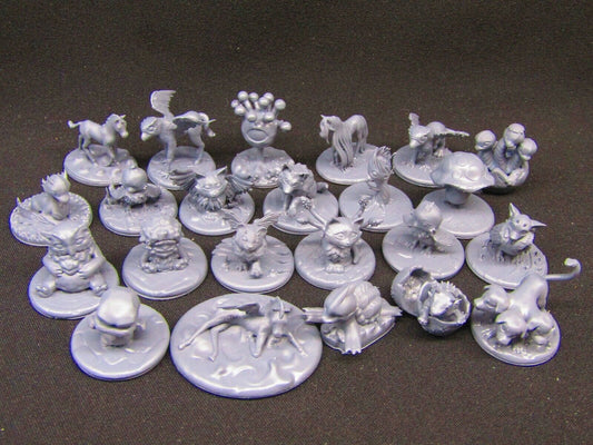 23 Piece Baby Beast Companion Sidekick Familiar Set Mini 3D Printed Model
