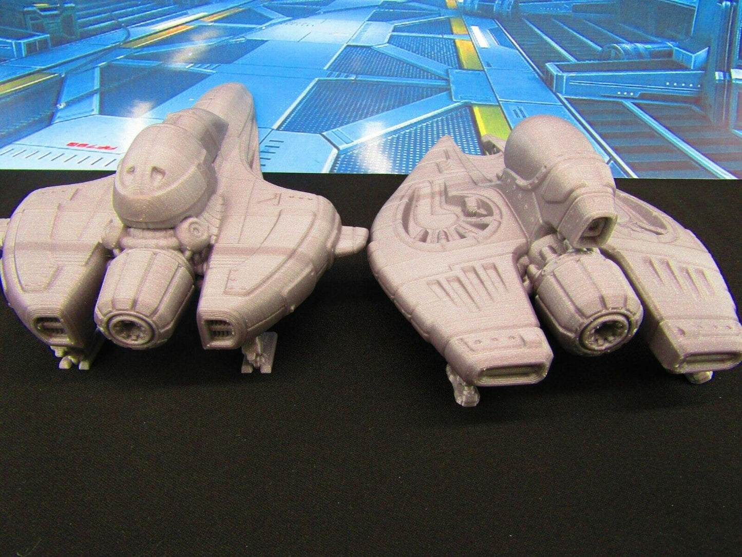 Star Fighter Space Ship Pair Scenery Scatter Terrain 3D Printed Model 3D Print
