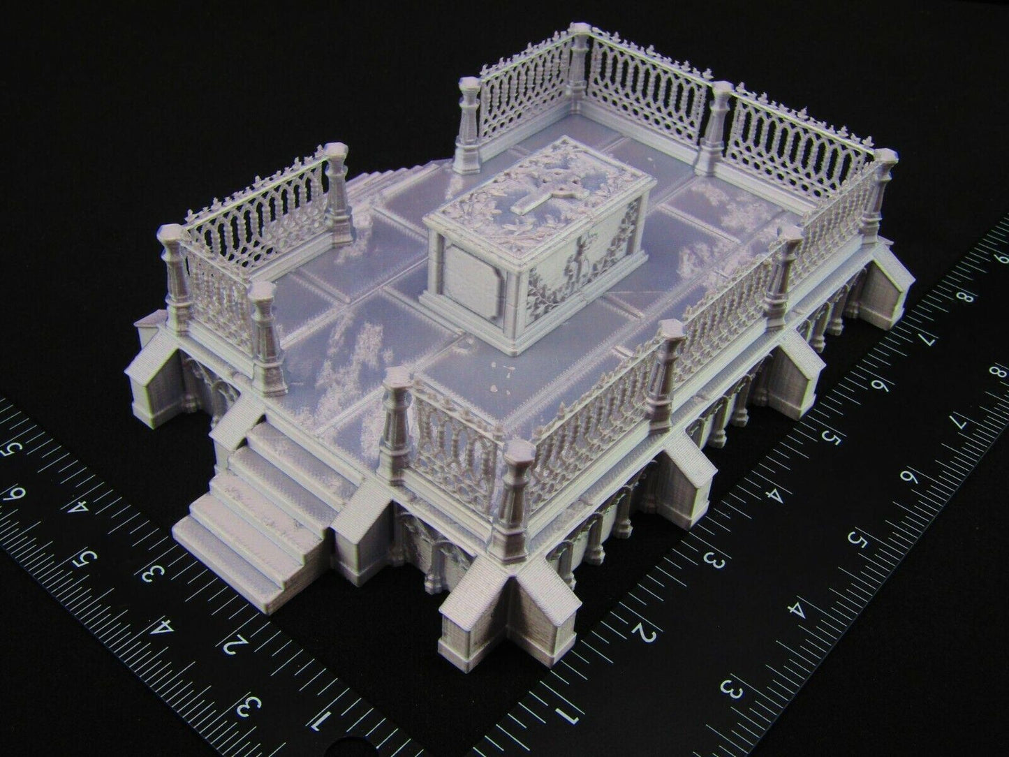Raised Fenced in Tomb for Graveyard / Cemetery Scatter Terrain Scenery Tabletop