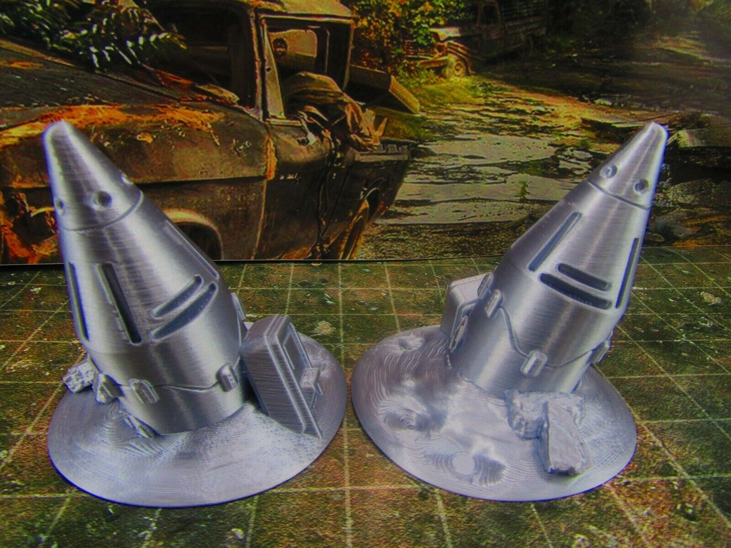 2pc Junked / Abandoned Nuclear Missiles Nukes Scatter Terrain Scenery Wasteland