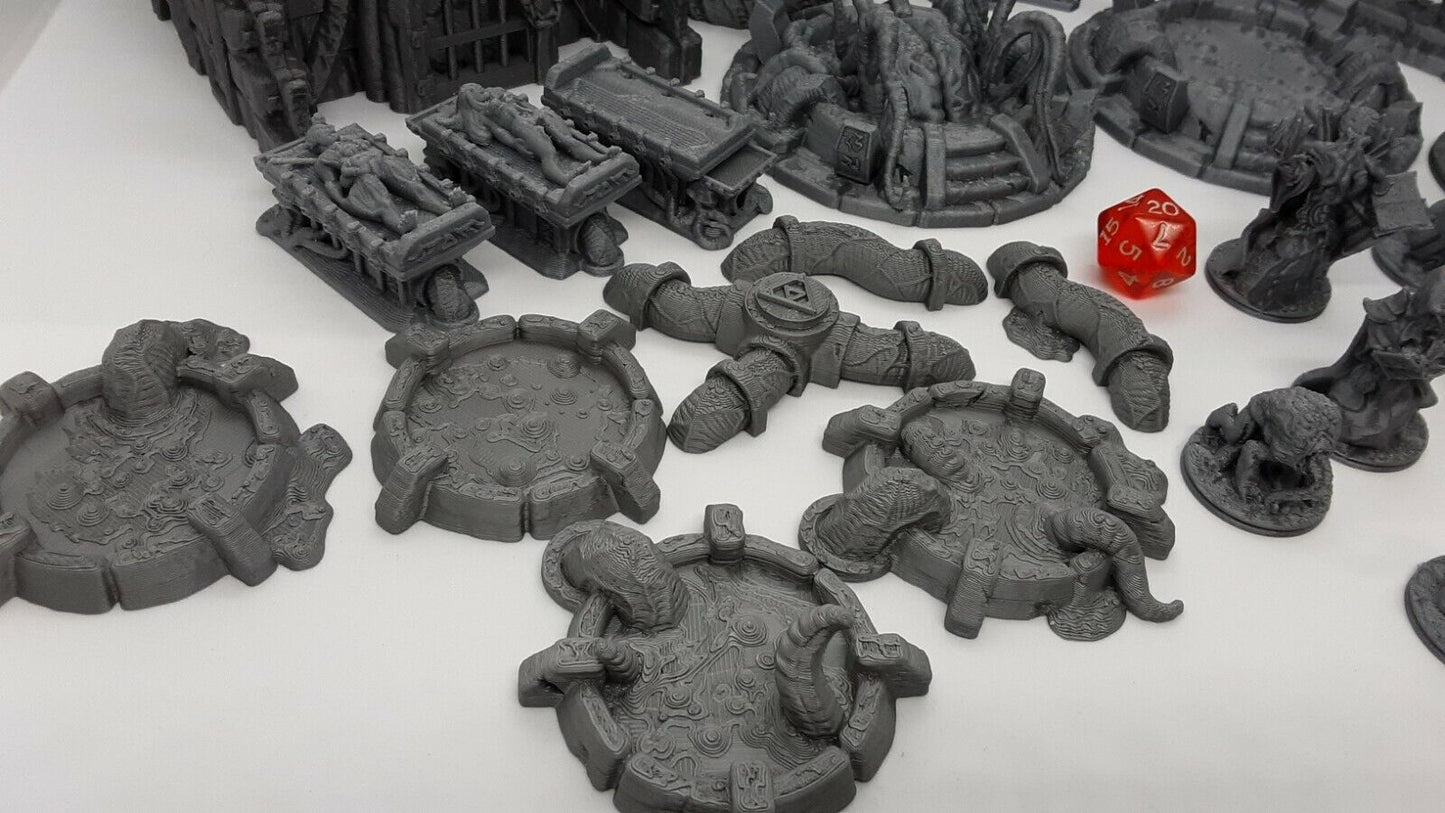 26 Piece Den of Alien Evil Mindflayer Encounter Scatter Terrain Set Scenery D&D