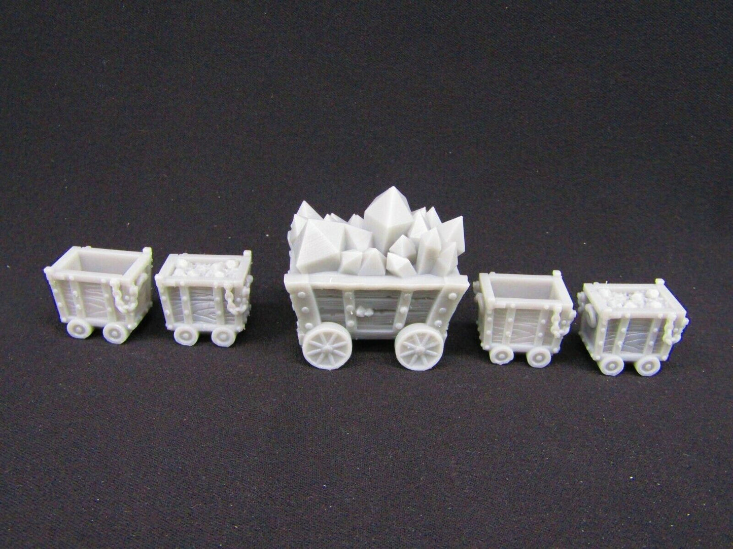 5pc Mine Carts Scatter Terrain Scenery 3D Printed Mini Miniature Model 28/32mm