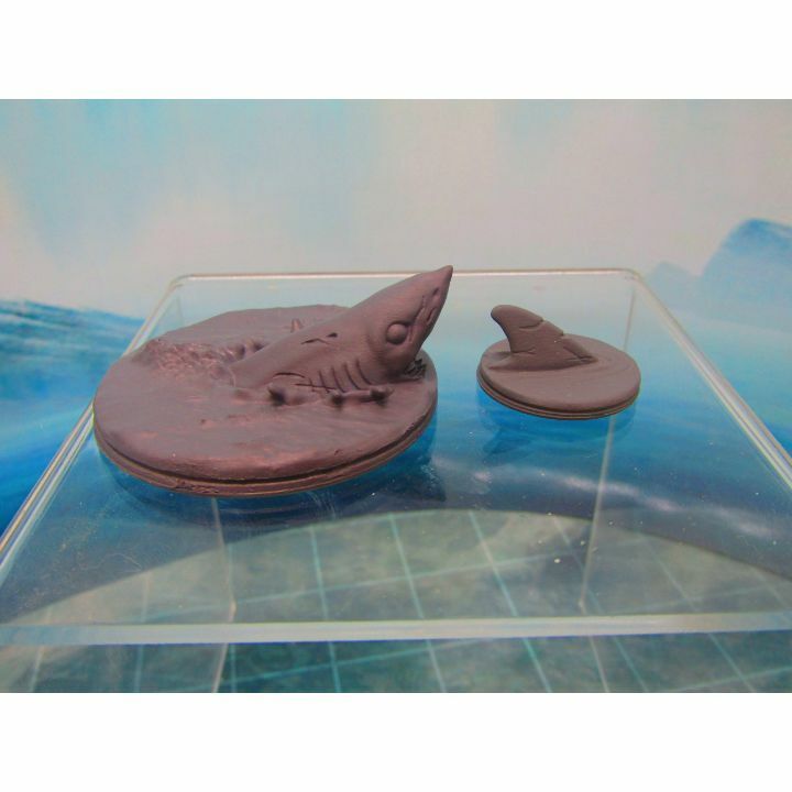 Shark Swimming + Surfacing Mini Miniature Scatter Terrain Scenery 3D Printed Mod