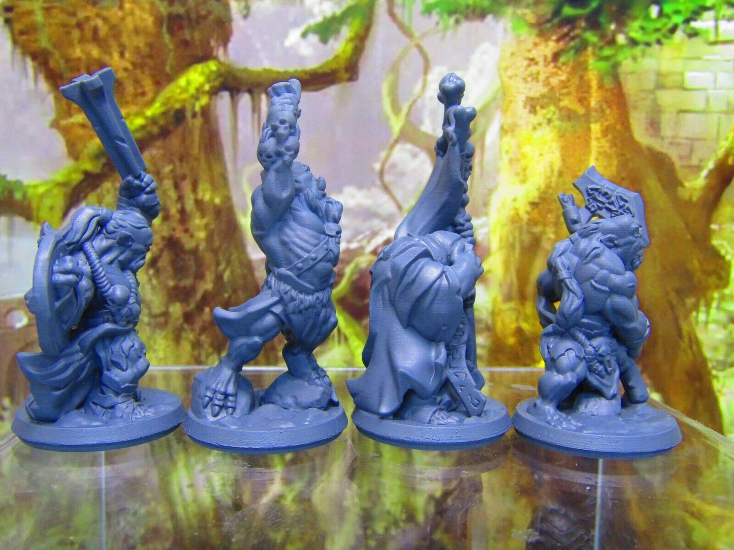 4pc Orc Tribe War Party Mini Miniature Figure 3D Printed Model 28/32mm Scale
