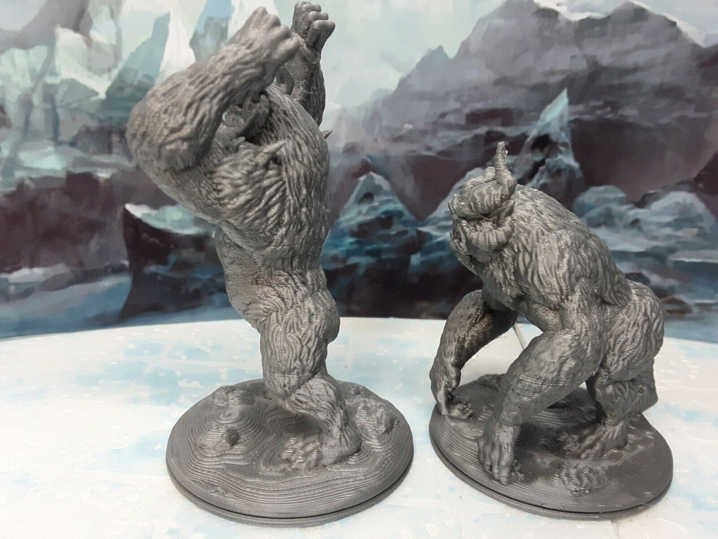 Yeti Pair Miniature Mini Figure Tabletop Game Piece Dungeons & Dragons