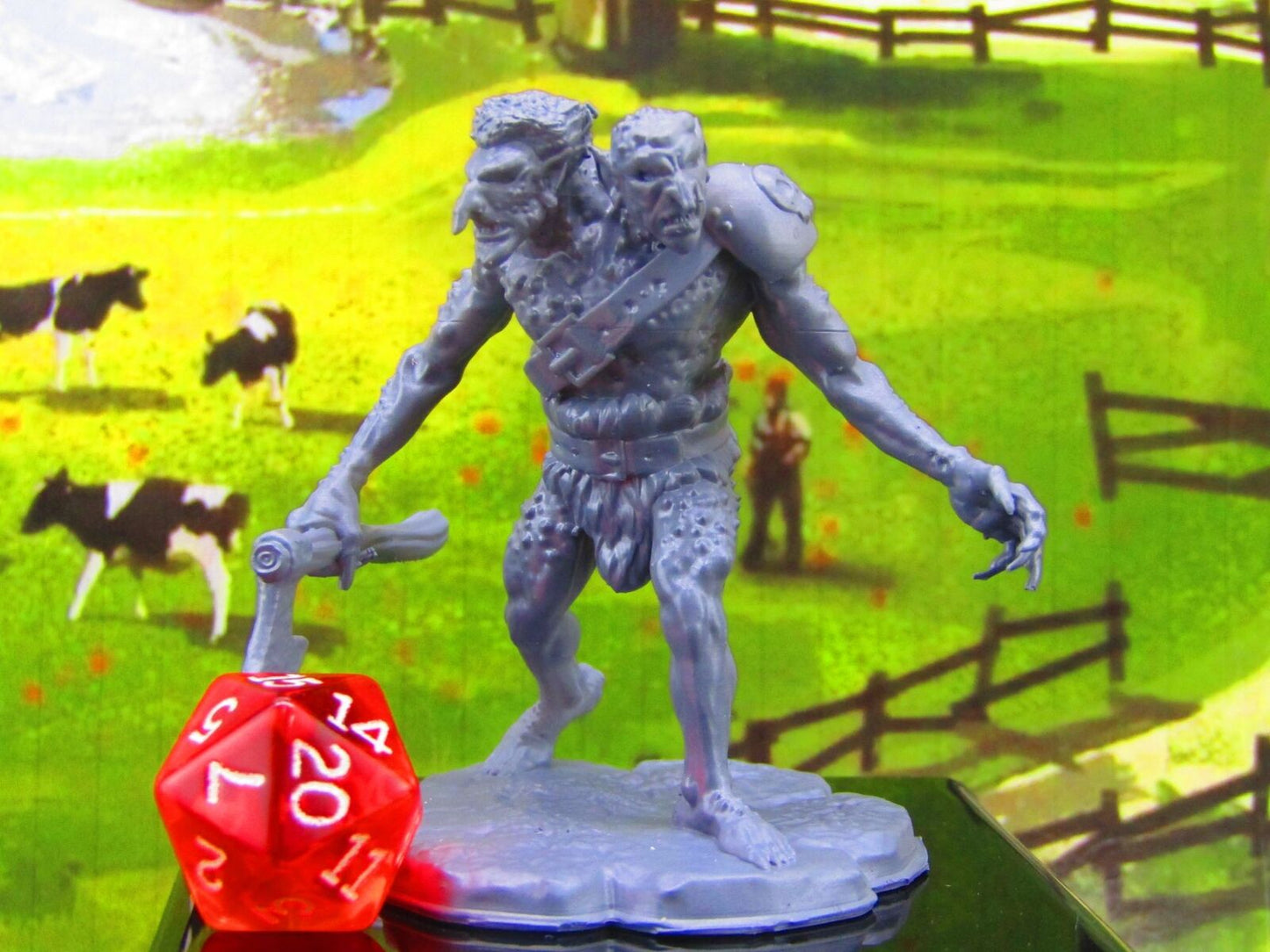Character Minis Resin Fantasy Two Headed Troll Monster Encounter Mini Miniature