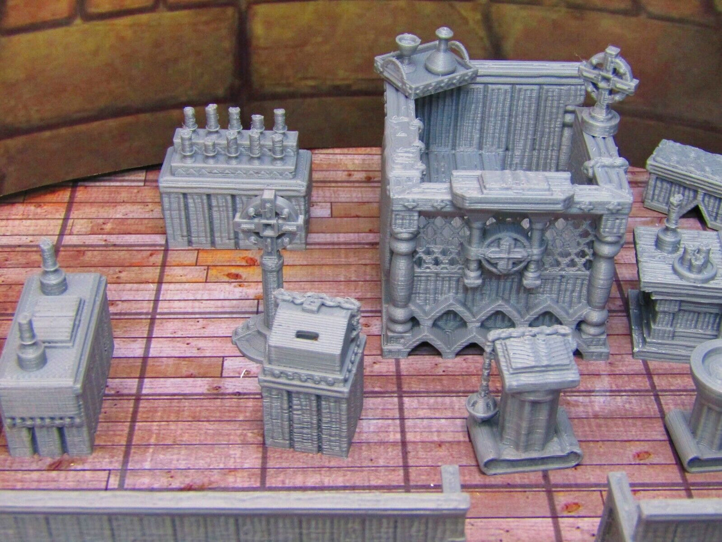 15pc Church Monastery Cathedral Set Scatter Terrain Scenery Tabletop Gaming