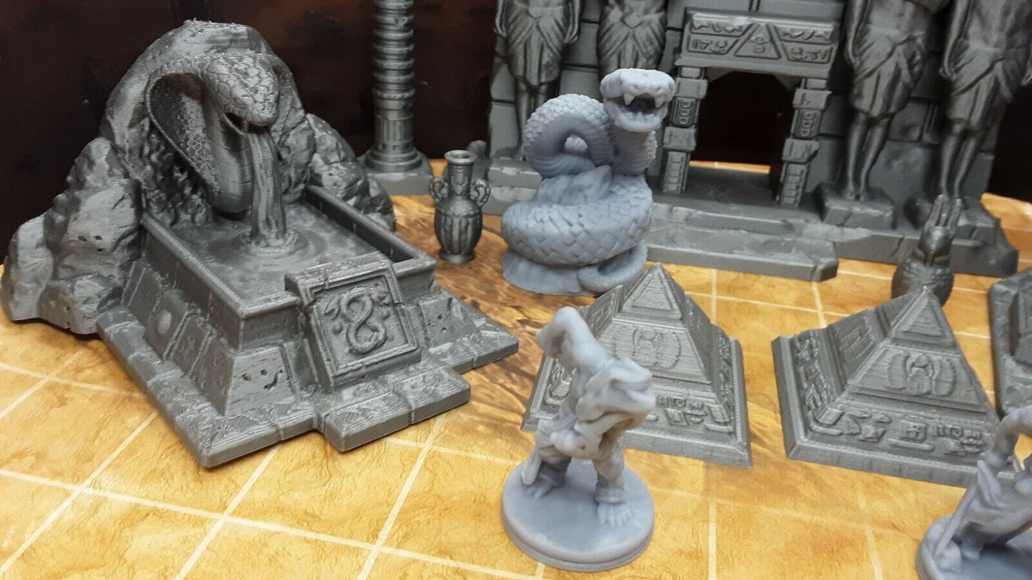 15 Piece Egyptian Tomb Snakefolk Snake God Encounter Set Scatter Terrain