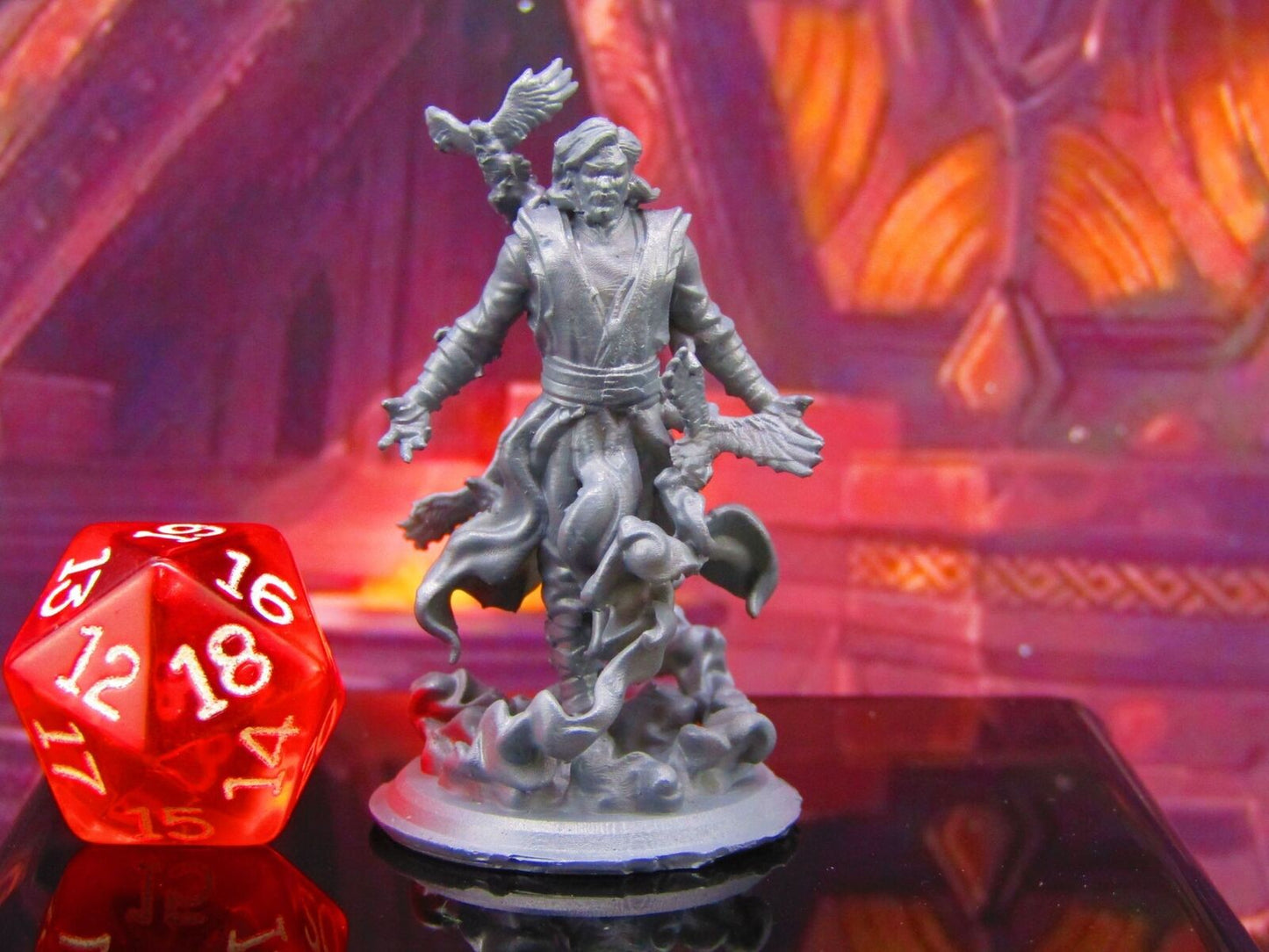 Ravens Mage Crow Master Wizard Sorcerer Mini Miniature Model Character Figure