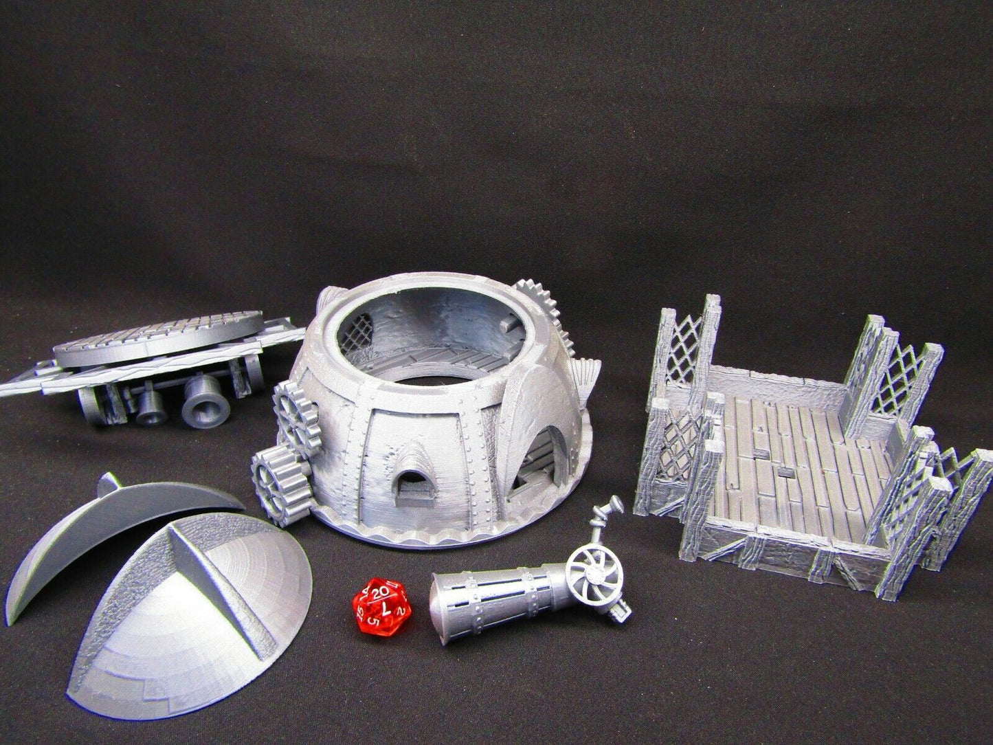 Large Lookout Tower Telescope Observatory atop Belltower Scatter Terrain Scenery