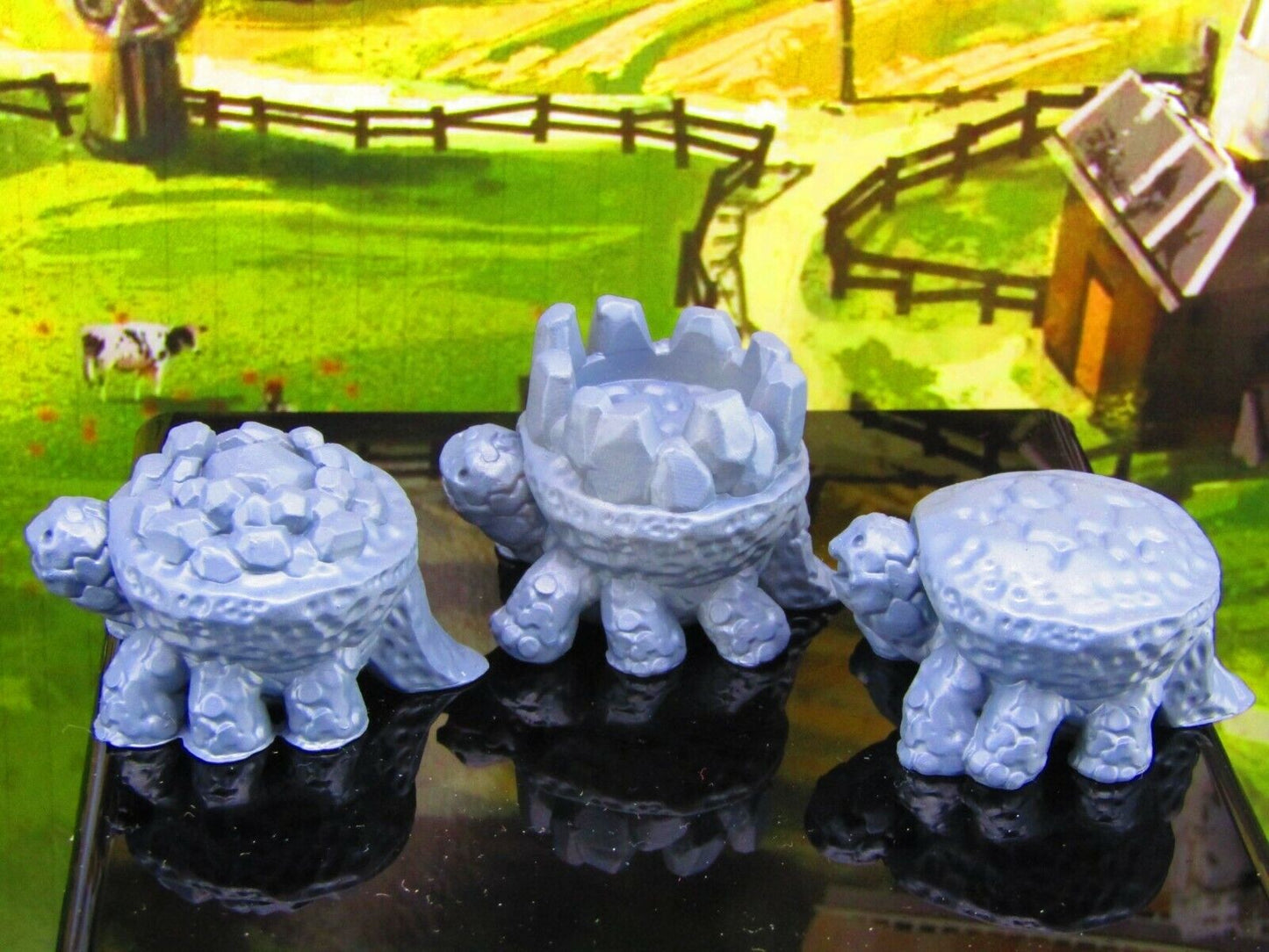 3pc Clod Dirtle Mount / Pack Dirt Turtle Set Mini Miniature Model Character