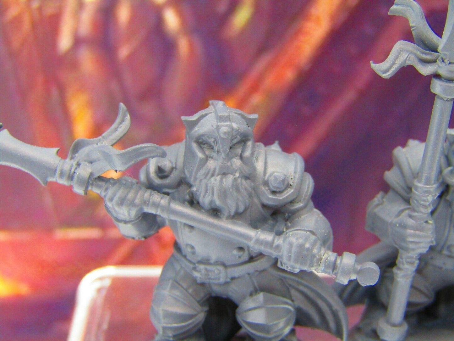 3pc Dwarf Spearmen Soldiers Fully Armored Mini Miniature Figure 3D Print DnD