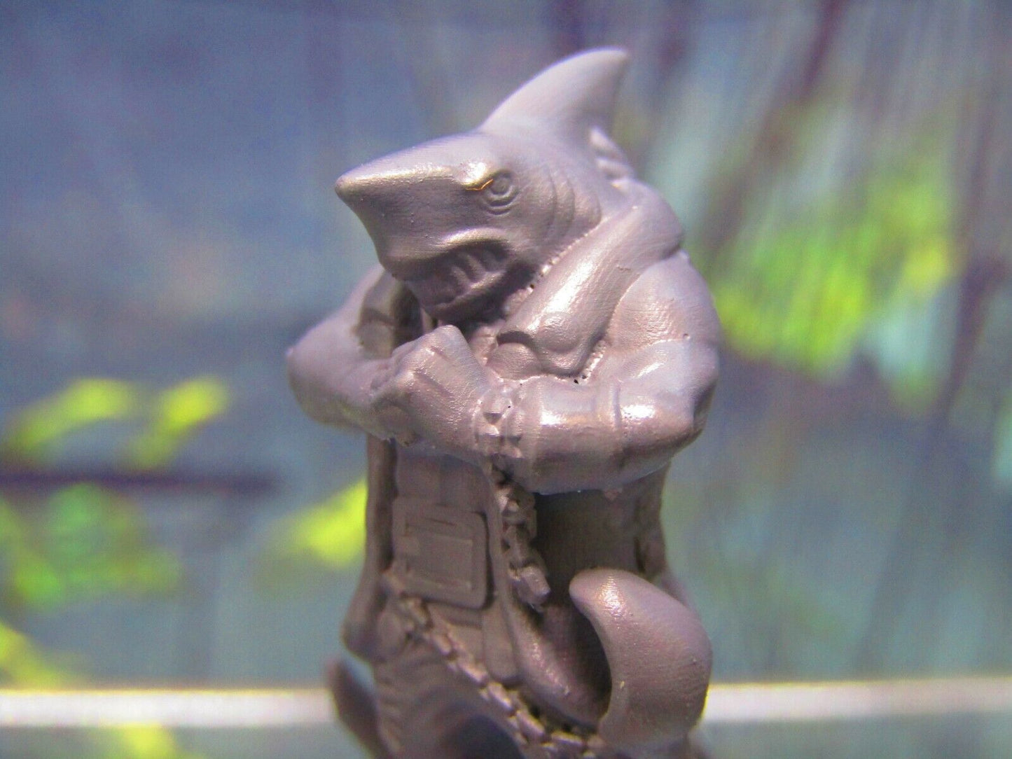 Sharkman Pirate w/ Cutlass Sword Mini Miniature Figure 3D Printed Model 28/32mm