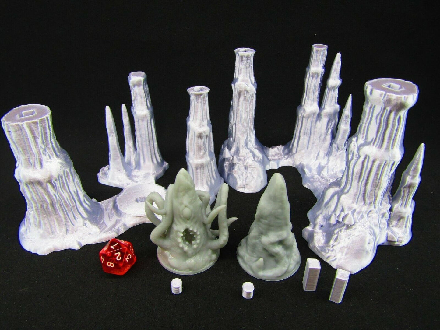 Stalagmite Stalactite W/ Roper Scatter Terrain Scenery 3D Printed Mini Miniature