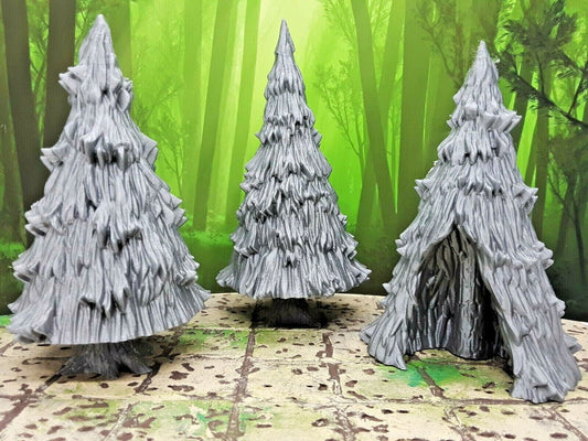 3x Pine Tree Set Scenery Scatter Terrain Miniature Mini Model Dungeons & Dragons