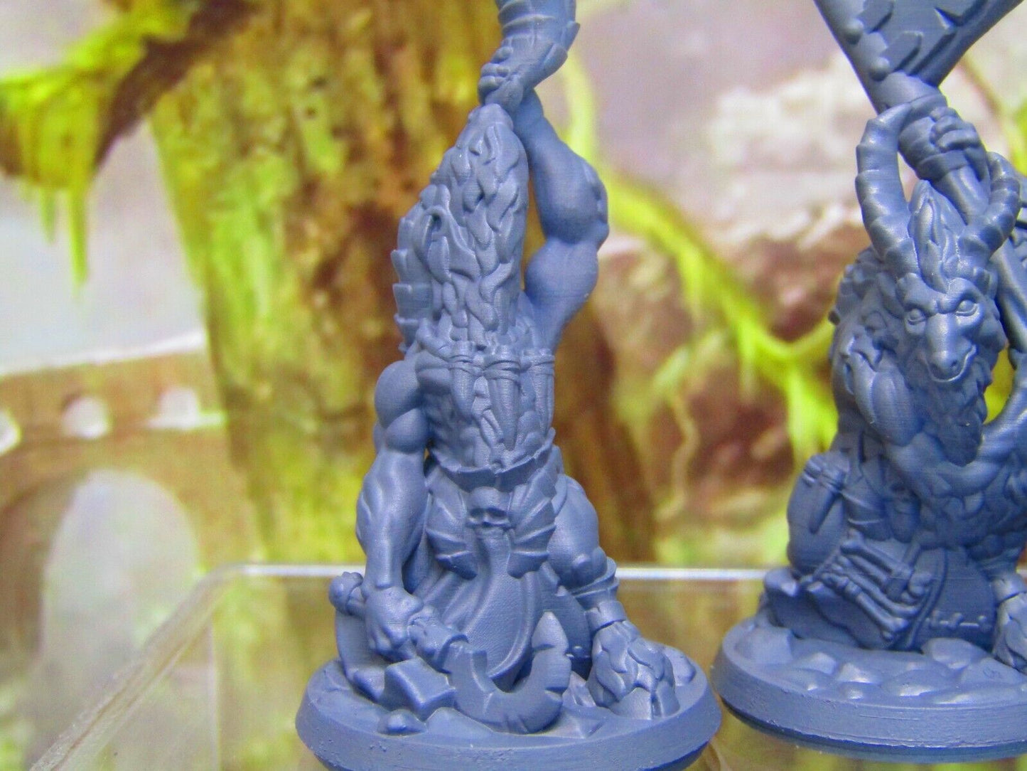 3pc Goatman Tribe War Party Mini Miniature Figure 3D Printed Model 28/32mm Scale