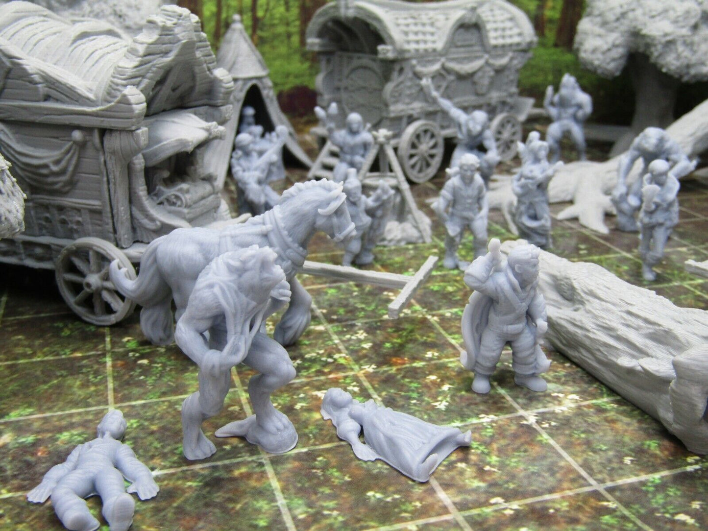 36 Piece Crimson Troupe Werewolf Set Encounter Scenery Terrain Mini Miniatures