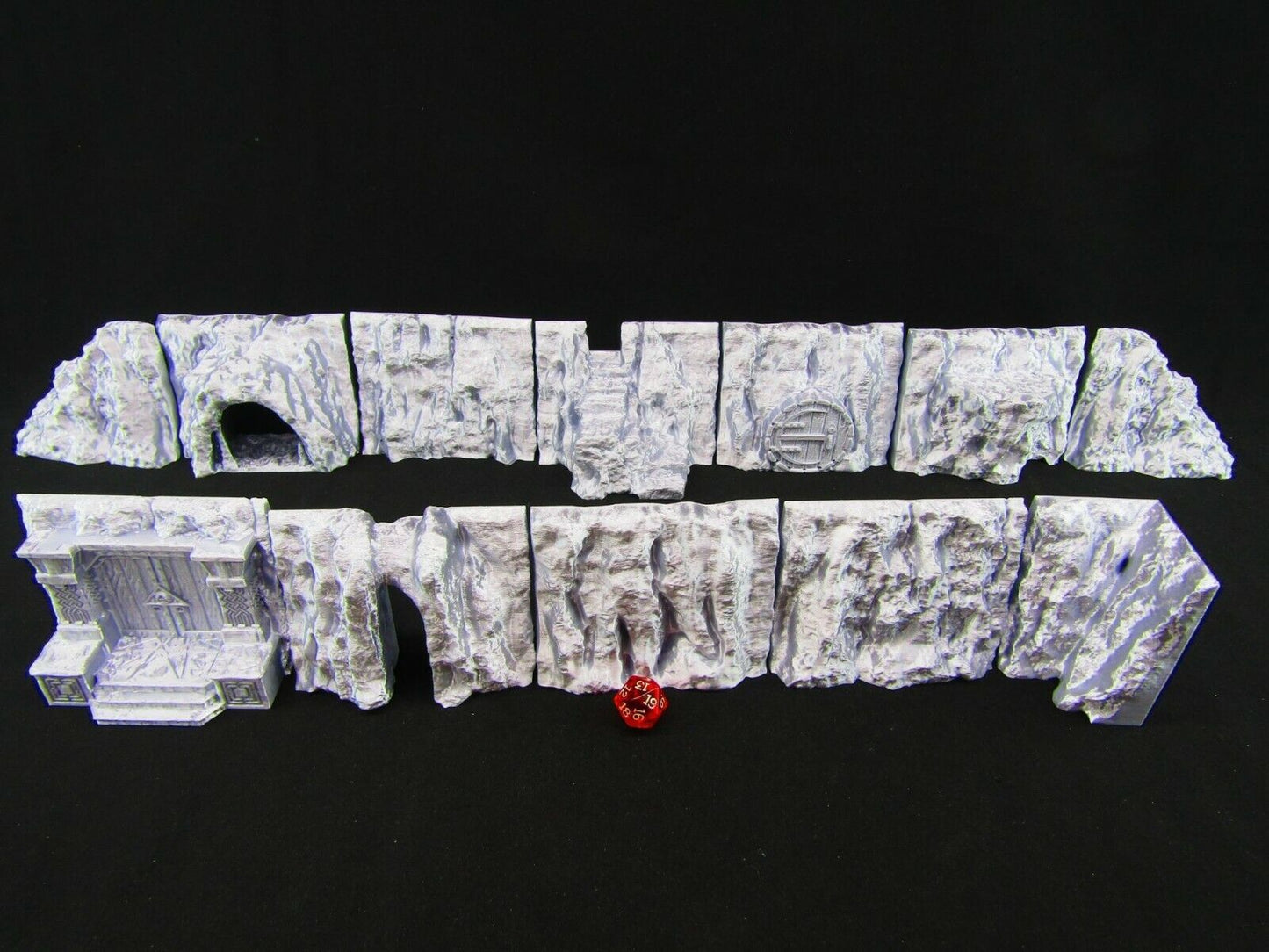 12pc Modular Cliff Wall Set Scatter Terrain Scenery 3D Printed Mini Miniature