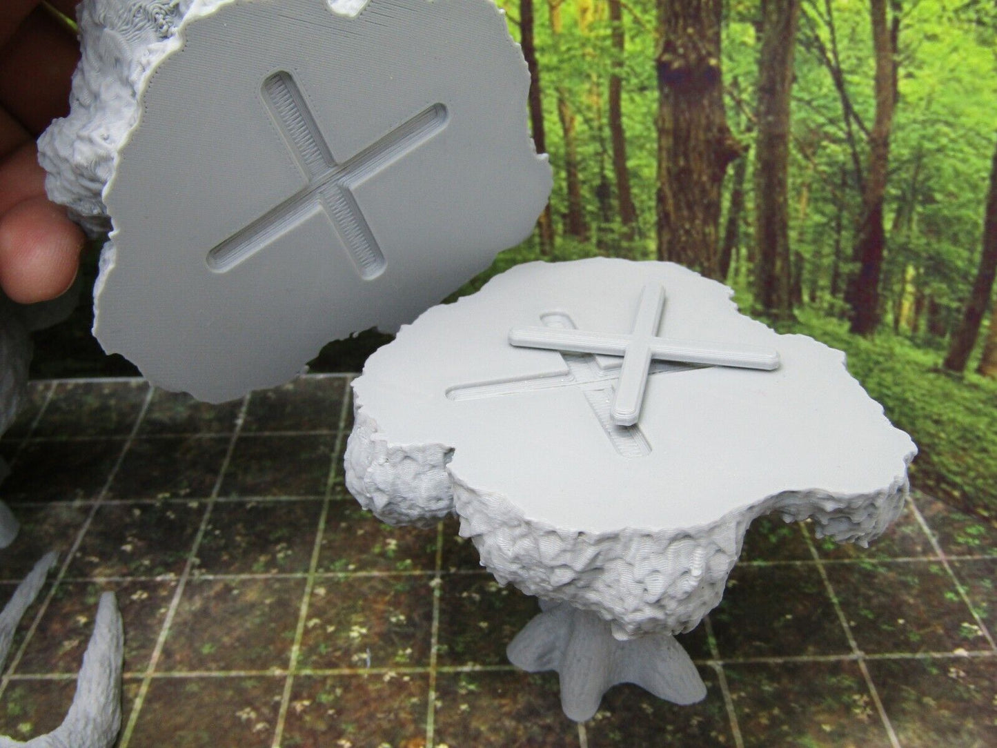 Forest Lot 3 Trees Downed Tree and Log Scenery Terrain 3D Printed Model 28/32mm