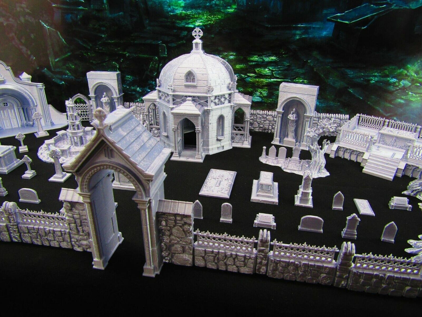 73pc Large Cemetery Graveyard Tomb Grave Set Scatter Terrain Scenery Tabletop