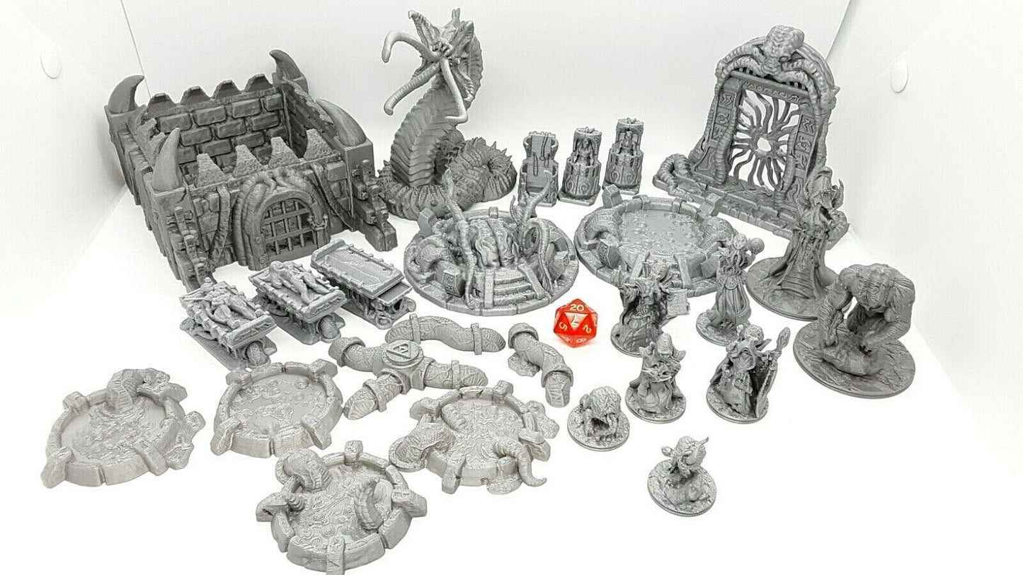 26 Piece Den of Alien Evil Mindflayer Encounter Scatter Terrain Set Scenery D&D