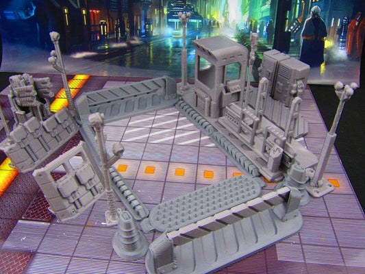 31pc Security Military Checkpoint Gate Scenery Scatter Terrain 3D Printed Model