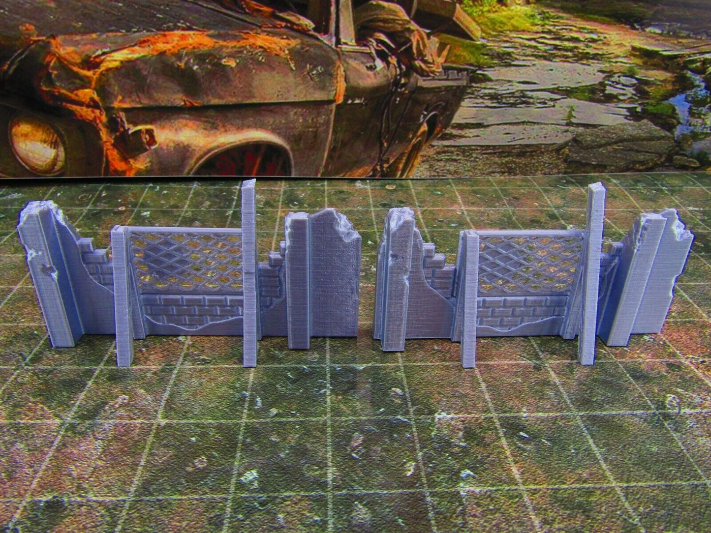 2pc Building Rubble Straight Brick Wall B Scatter Terrain Scenery Wasteland