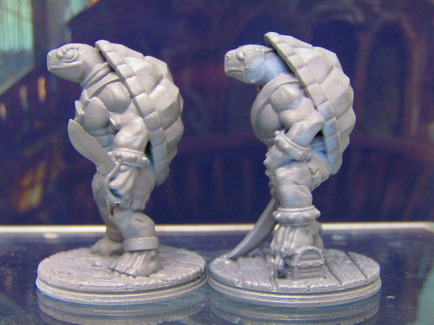 Tortle Pirate Pair Mini Miniature Figure 3D Printed Model 28/32mm Scale Fantasy