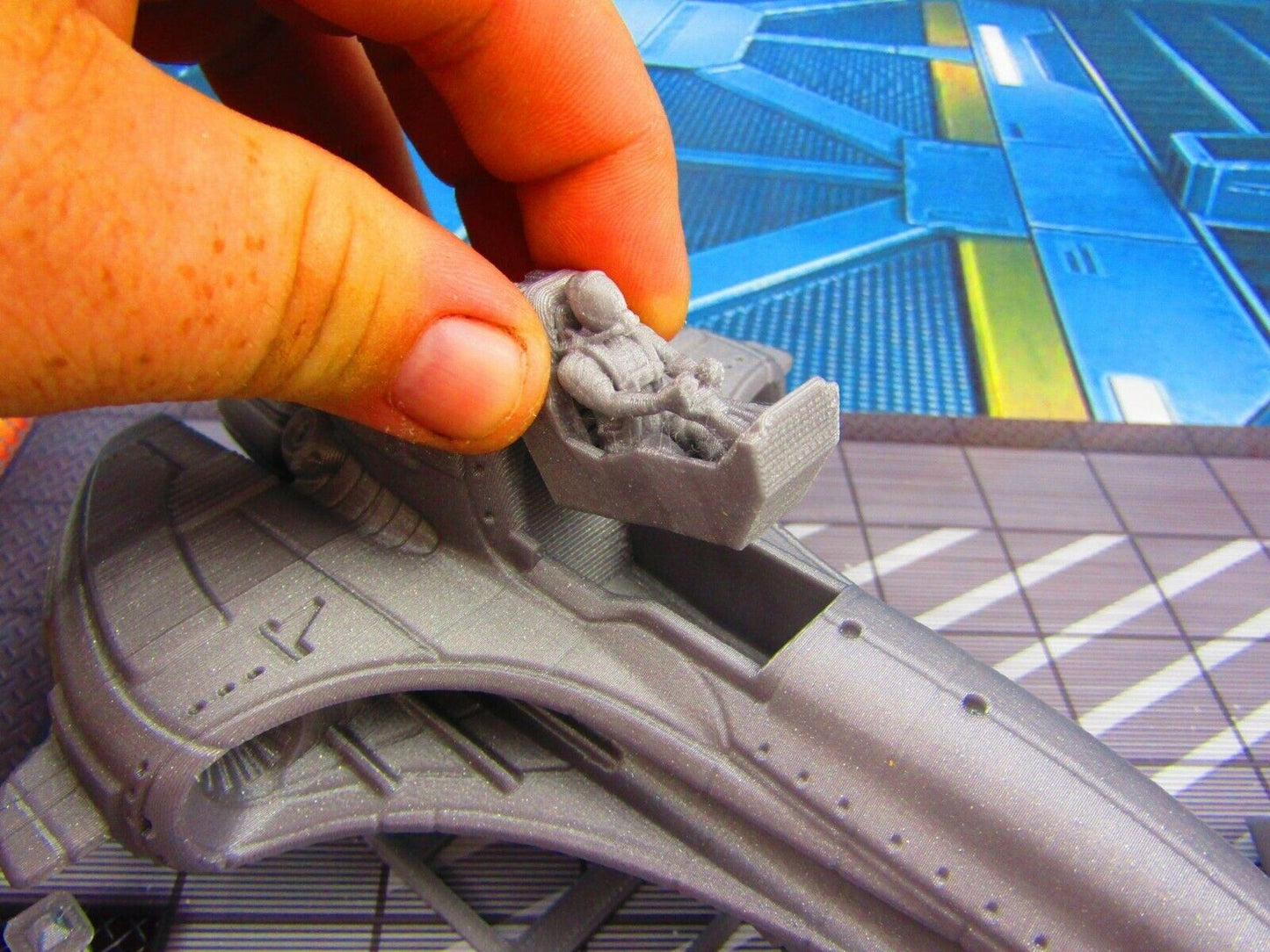 Space Ship Star Fighter B w/ Pilot Scenery Scatter Terrain 3D Printed Model