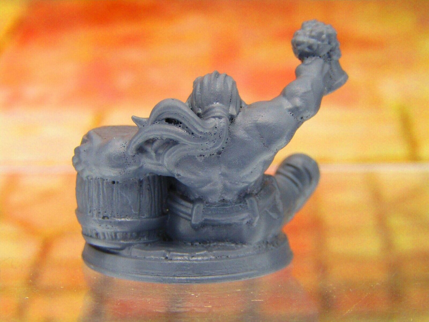 Hobur the Party Boy Drunken Barfly w/ Keg Dwarf Mini Miniature 3D Printed Model