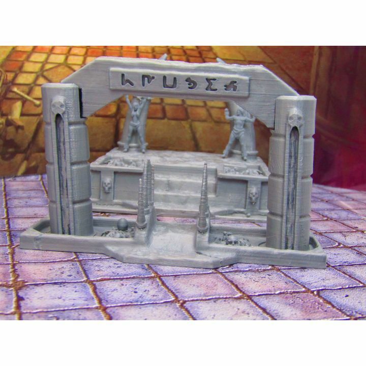 Cultists Sacrificial Torture Altar & Sacrifice Victims Scene Scenery