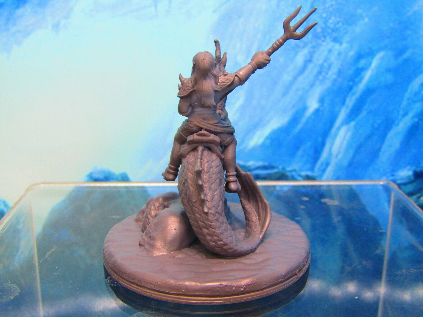 Sea Elf Rider on Sea Horse Mount Mini Miniature Figure 3D Printed Model 28/32mm
