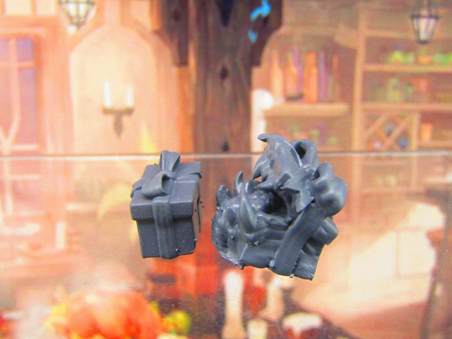 2pc Mimic Loot Monster Gift Pair Mini Miniature Figure 3D Printed Model 28/32mm