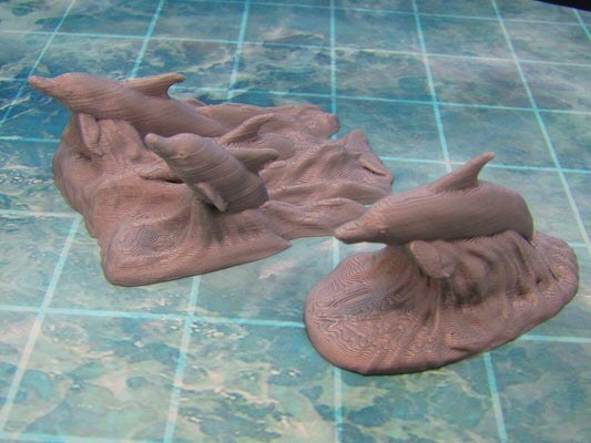 Surface Jumping Dolphins Pod Mini Miniature 3D Printed Figure Model 28/32mm