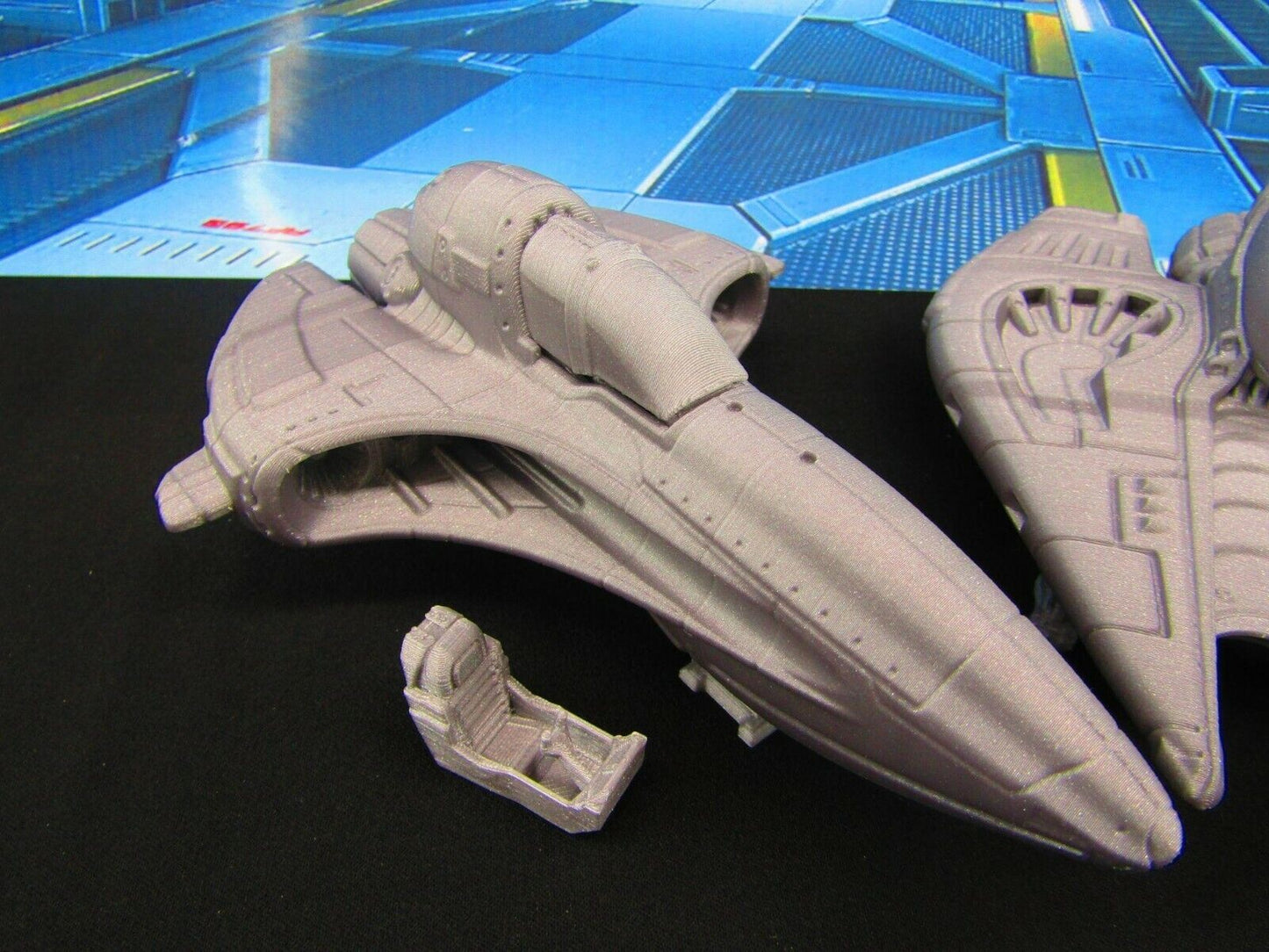 Star Fighter Space Ship Pair Scenery Scatter Terrain 3D Printed Model 3D Print