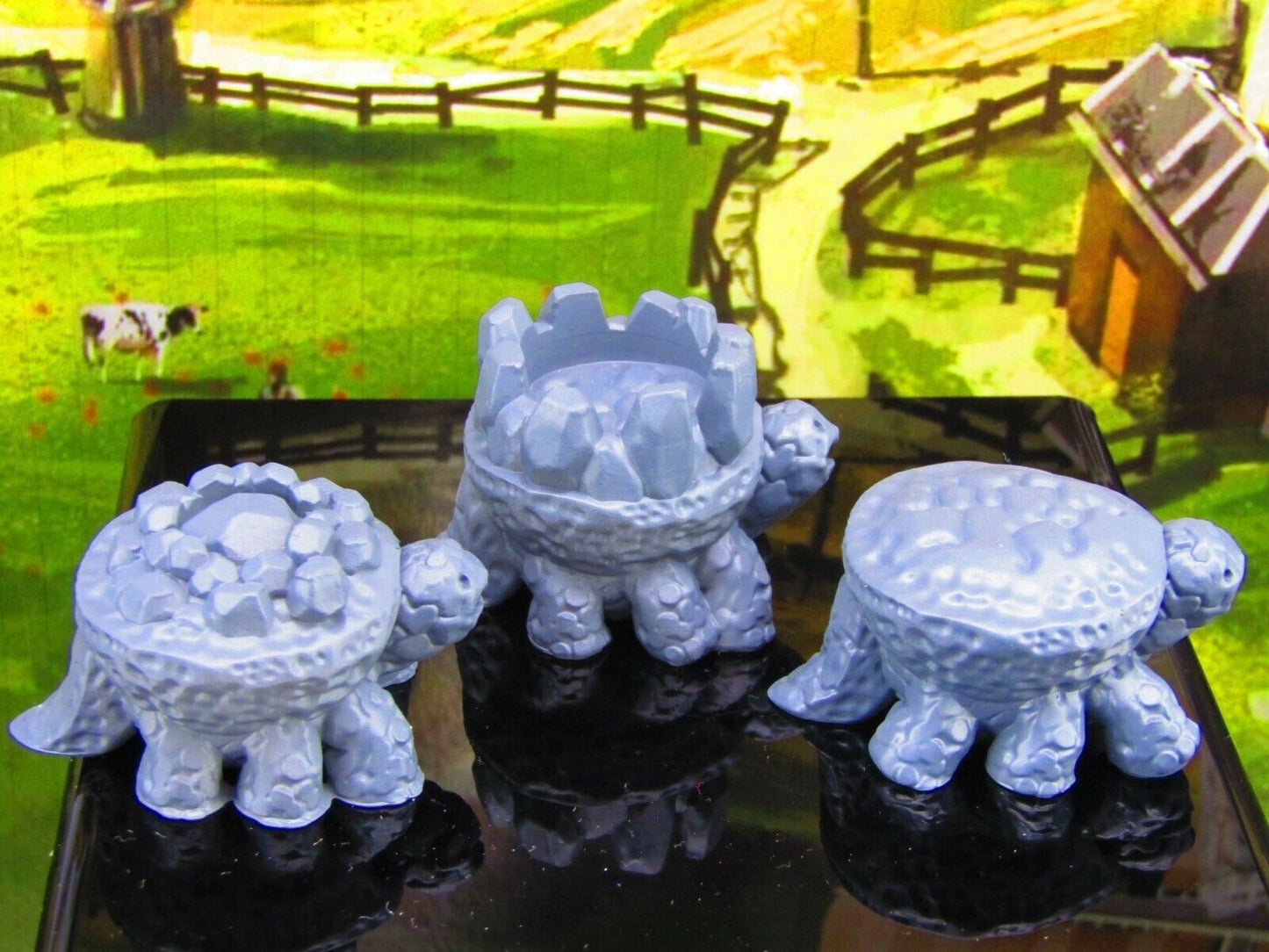 3pc Clod Dirtle Mount / Pack Dirt Turtle Set Mini Miniature Model Character