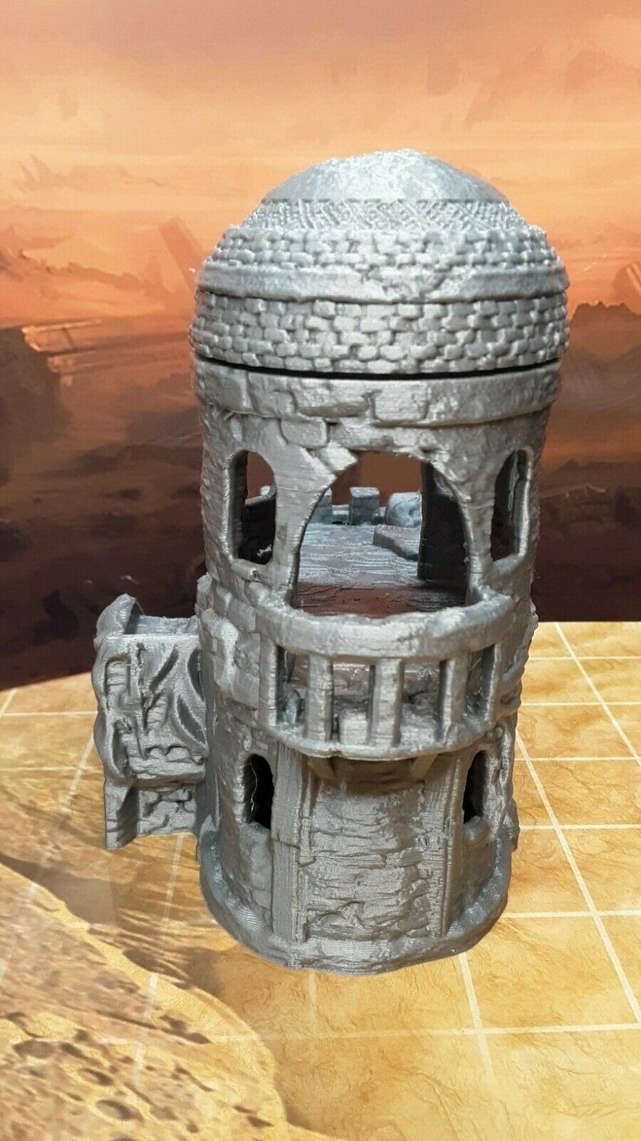 2 Floor Arabian Desert Domed Roof House Scatter Terrain Tabletop Scenery