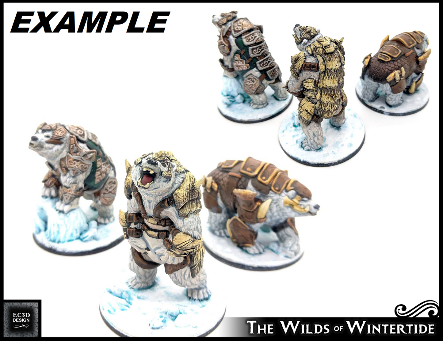 Armored Bears Miniature Mini Figure Tabletop Game Piece Dungeons & Dragons D&D