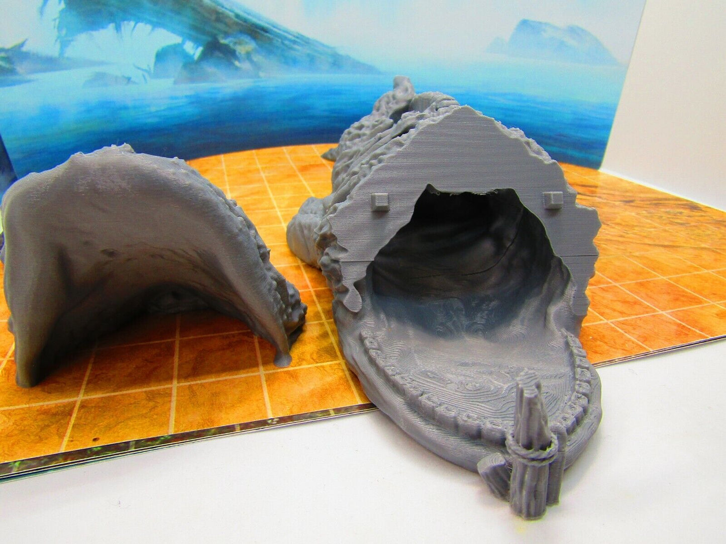 Large Beached Dead Whale Treasure Hideout Terrain Scenery 3D Printed Model