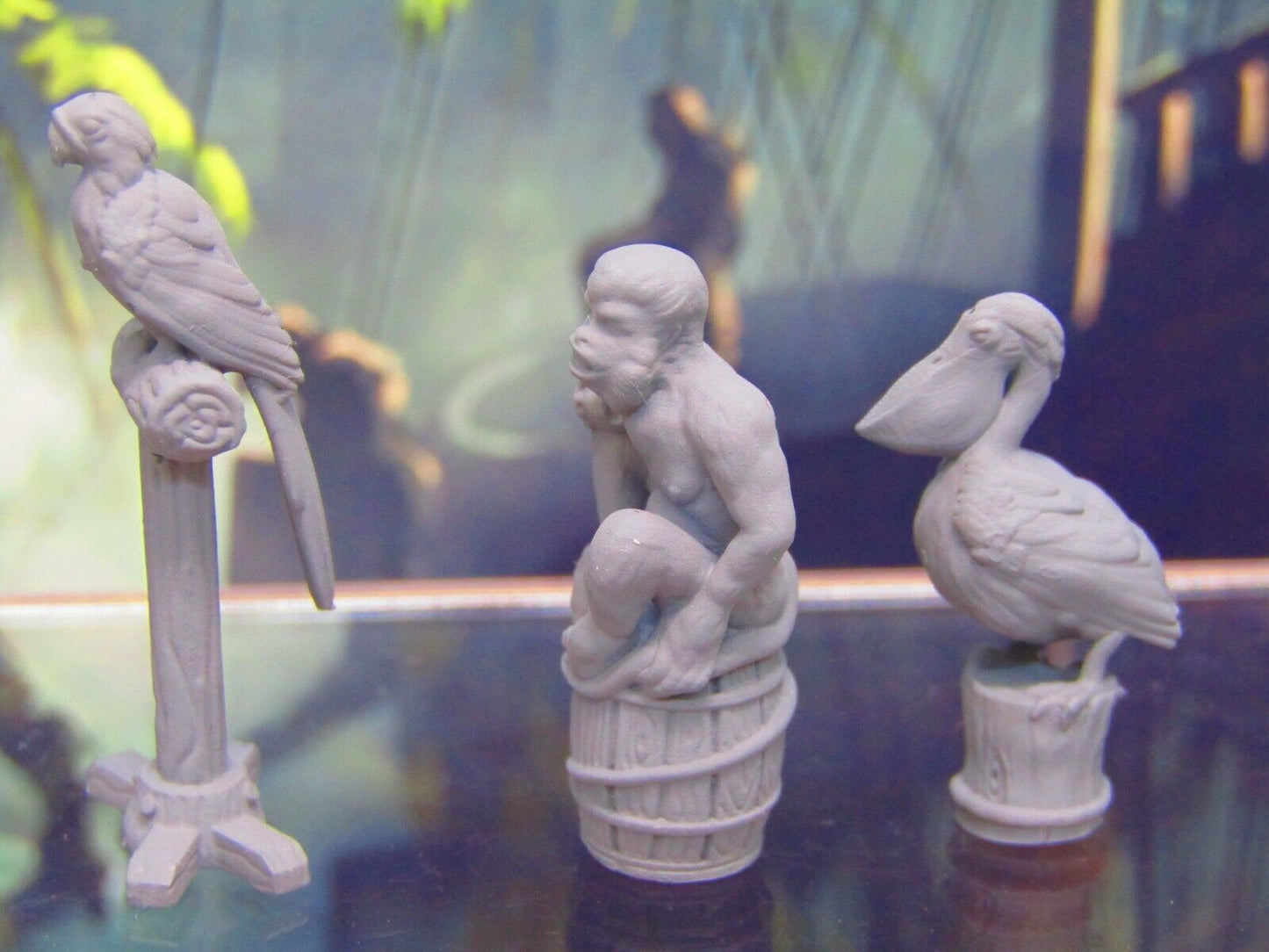 3 Piece Docks / Pier Sailor Animal Set Set Mini Miniature 3D Printed Figure