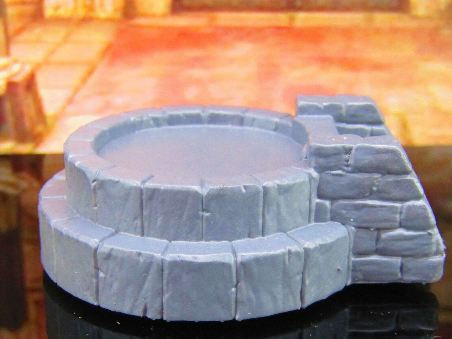 Stone Reflecting Pool / Wishing Well Scatter Terrain Scenery Mini Miniature