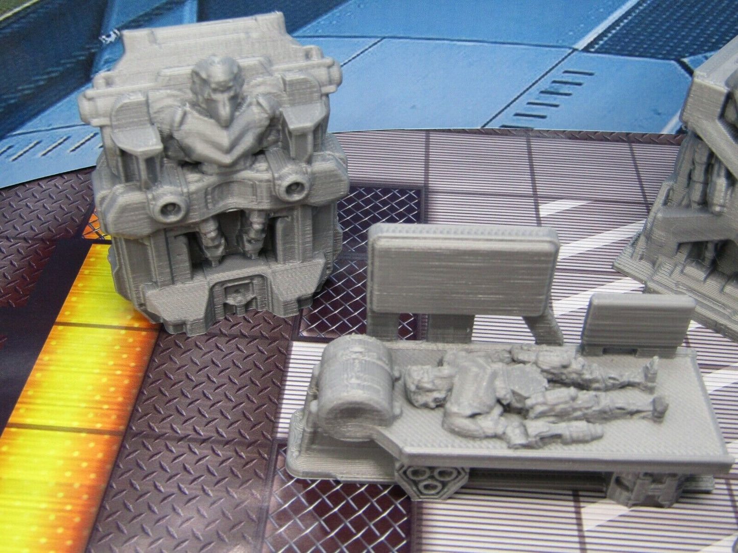 4 Pc Droid Workshop Manufacturing Factory Scatter Terrain Scenery 3D Printed