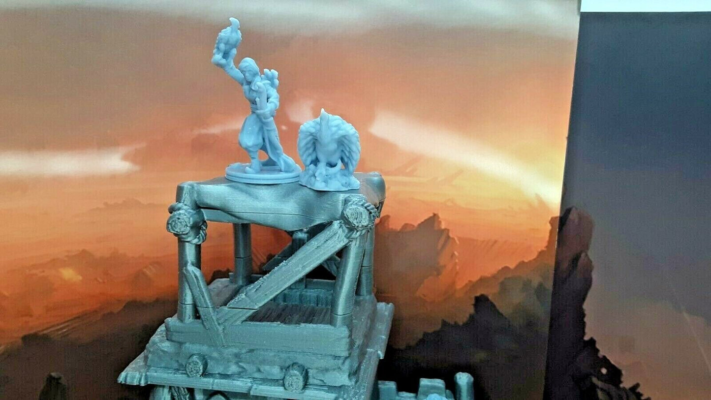 Desert Watchtower and Miniature Figures Scenery Terrain Tabletop Fantasy D&D RPG