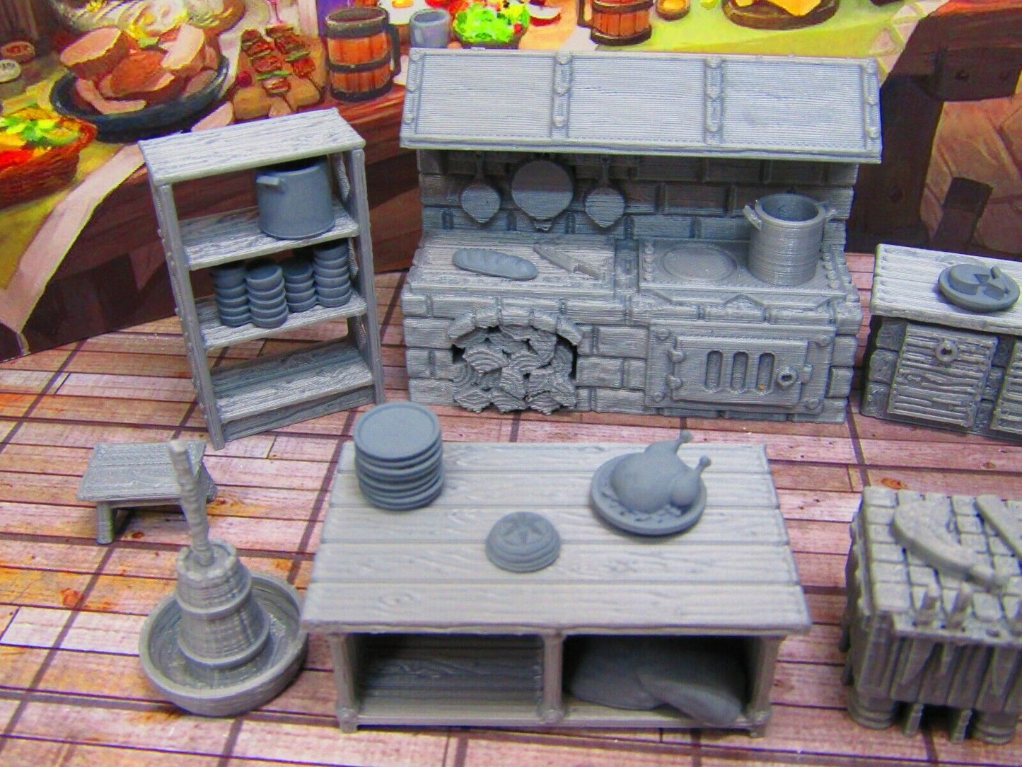 22p Inn Tavern Restaurant Kitchen w Stove, Sink etc Scenery Scatter Terrain