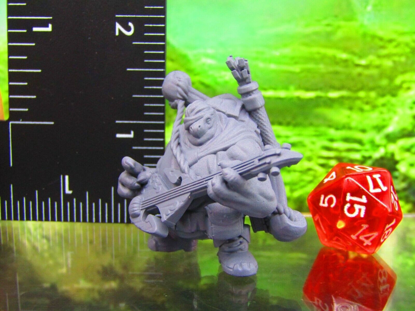 Tortle Bard Musician w/ Guitar Mini Miniatures 3D Printed Model 28/32mm Scale