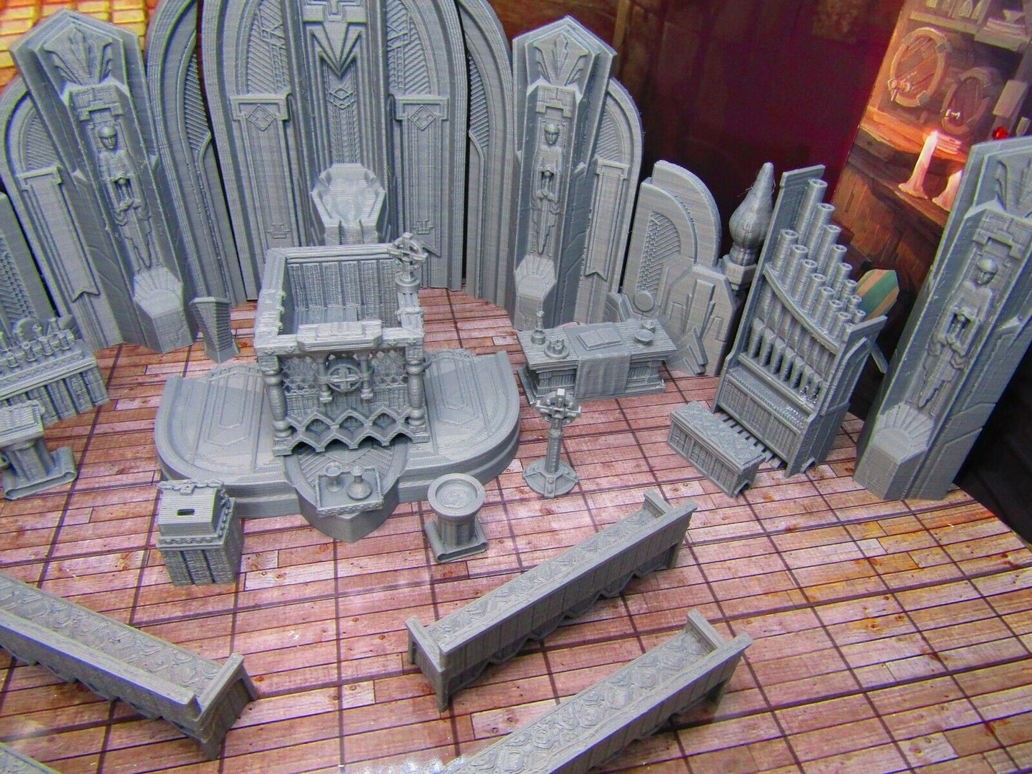 26pc Church Monastery Cathedral Set Scatter Terrain Scenery Tabletop Gaming