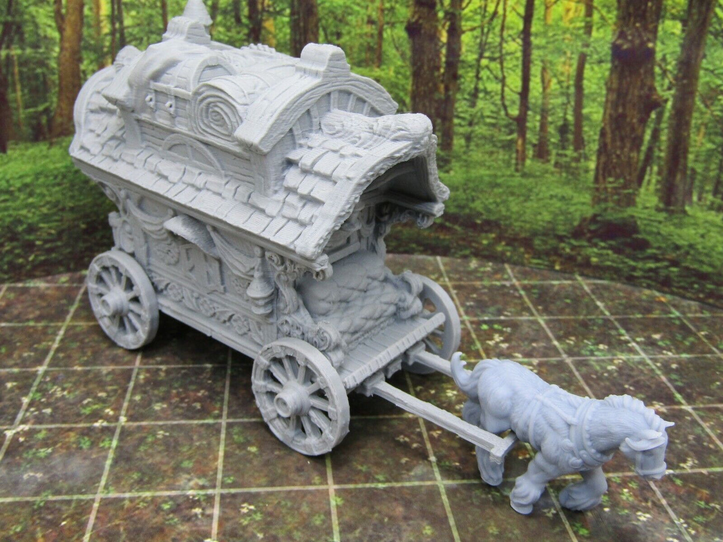 Aristocrat Carriage Wagon & Horse Scenery Terrain 3D Printed Model 28/32mm Scale